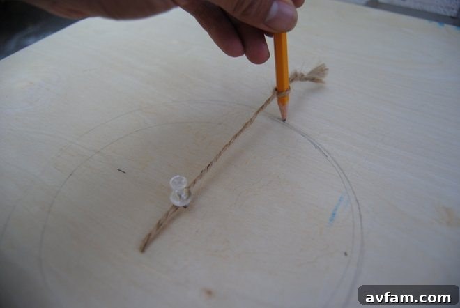 DIY Cornhole Circle Drawing Technique Drawing the Cornhole Circle - DIY Compass Method