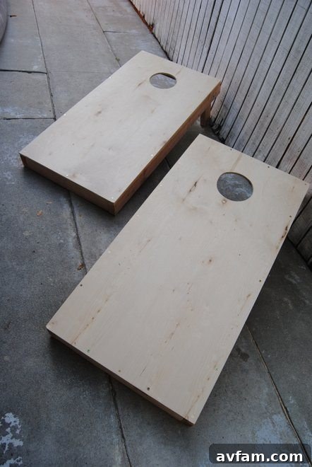 DIY Cornhole Board Painting Process Painting Cornhole Boards - Red Base Coat