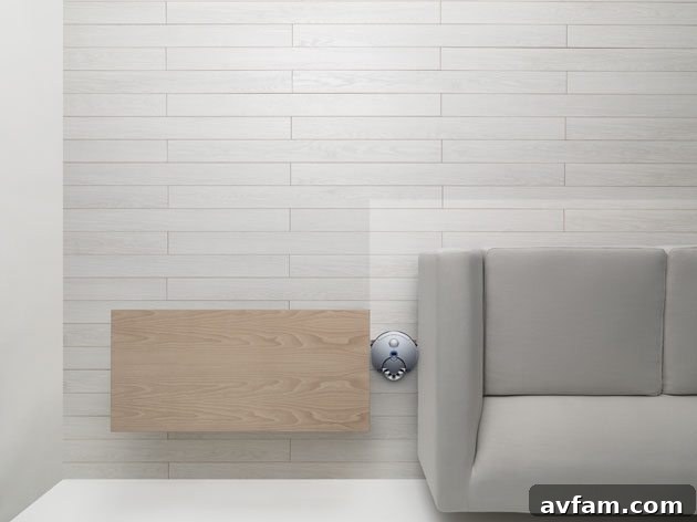 Dyson 360 Eye Robot Vacuum cleaning along a wall