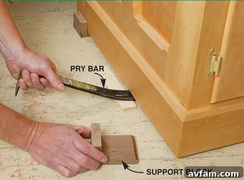 Large, robust woodworking workbench ready for projects