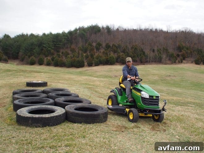 First-hand experience with John Deere's latest models Timothy Dahl riding a John Deere lawn tractor at the Greeneville plant
