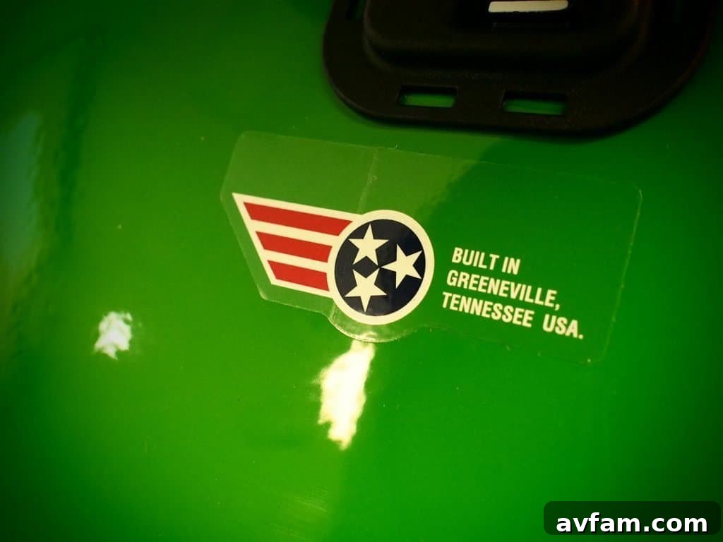 The foundation of a reliable John Deere tractor John Deere lawn tractor chassis on production line