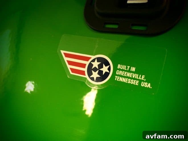Inside the John Deere Greeneville factory floor, showcasing an organized production area