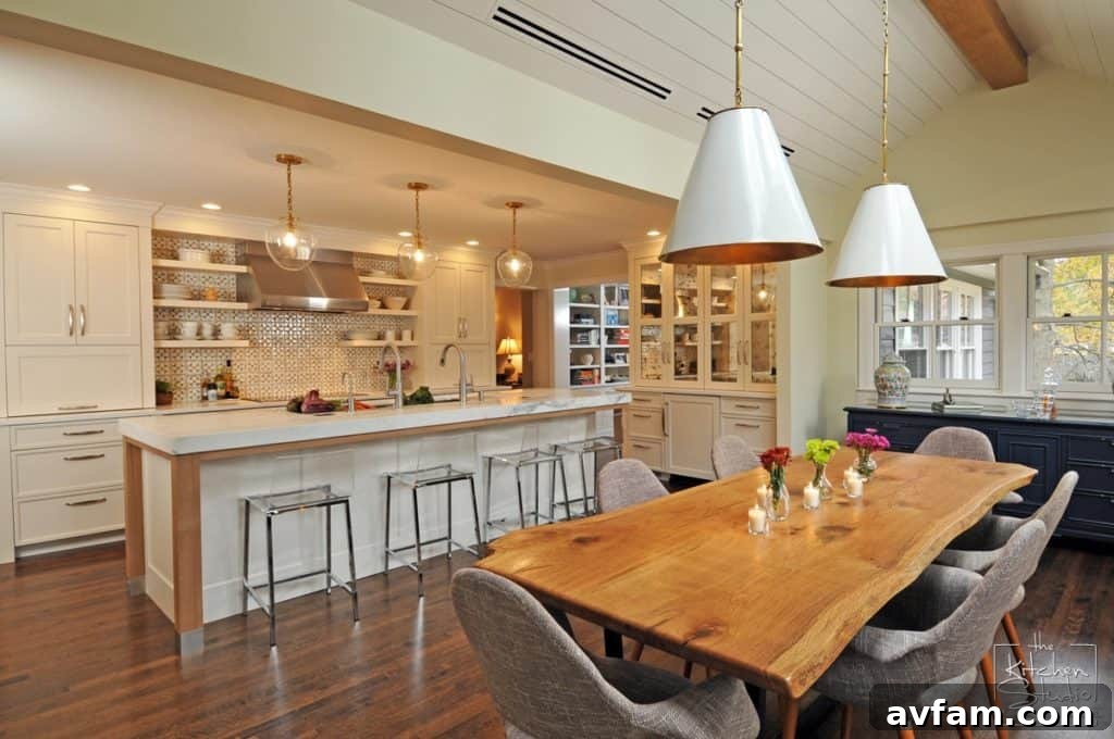 Modern custom kitchen cabinet design with unique island