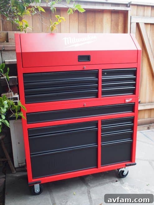 Milwaukee Tool 46-inch Rolling Tool Storage Chest side view