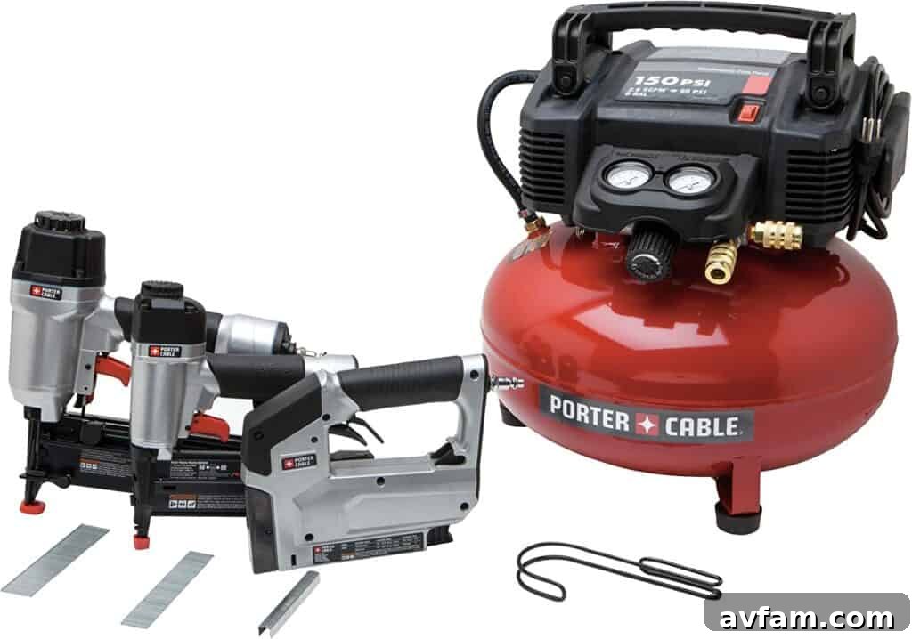 PORTER-CABLE PCFP3KIT 3-Nailer and Compressor Combo Kit