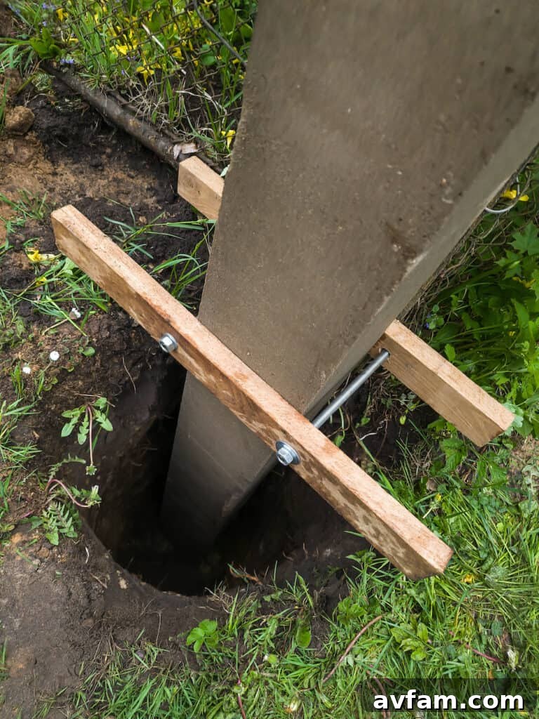 Digging a deep hole for a sturdy foundation, preventing frost heave