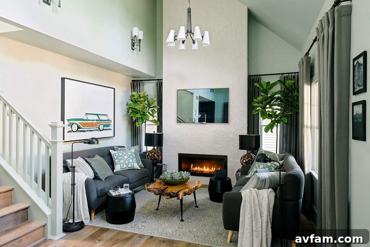 Bright and airy living room in the HGTV Urban Oasis 2016