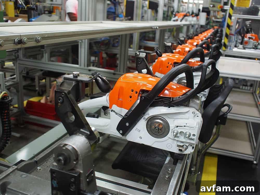 Stihl tools on display at the headquarters