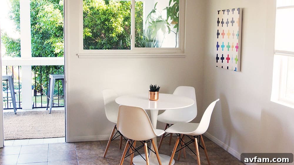 After painting: A bright, inviting corner of a room, highlighting the clean finish