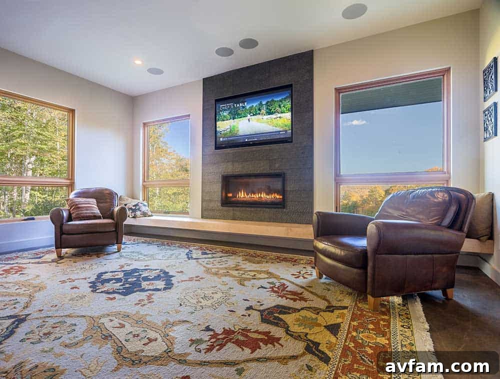 Another perspective of the Mad River Modern's spacious, light-filled interior