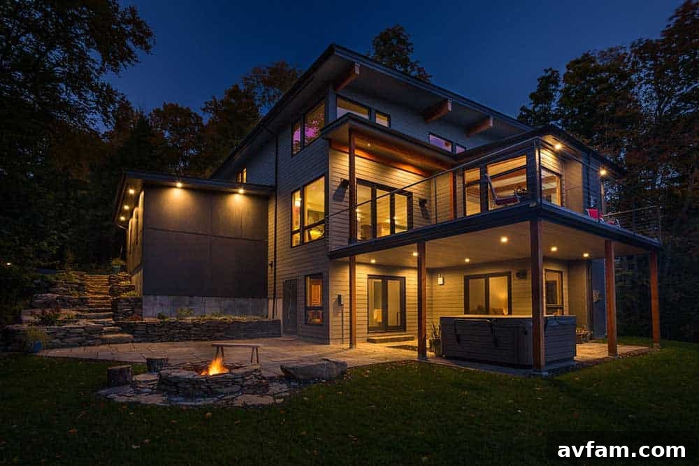 Mad River Modern exterior in its natural setting, highlighting architectural beauty