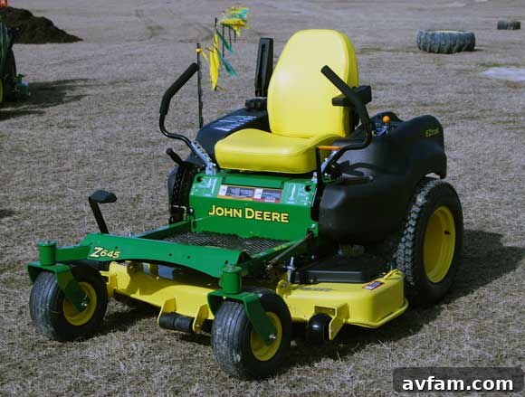 John Deere Zero-Turn Mower A robust John Deere zero-turn mower ready for action