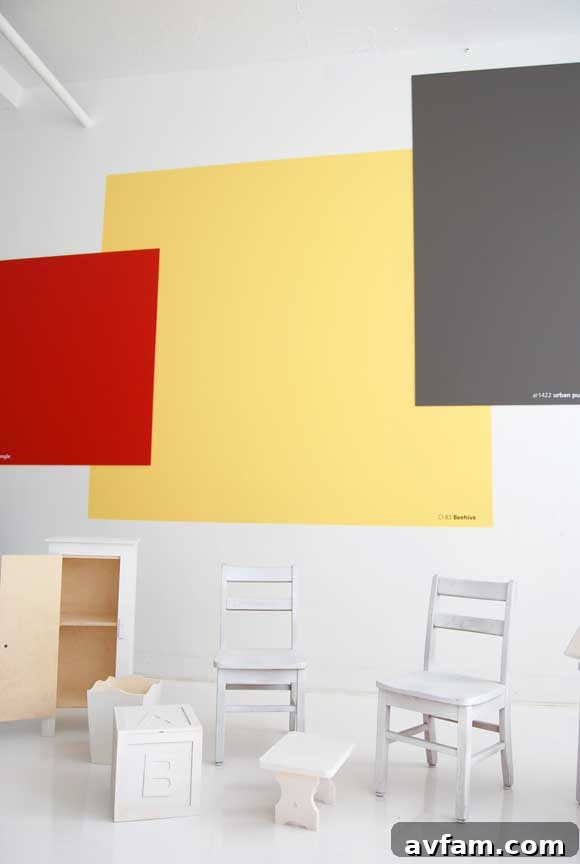 Lowes Valspar Room Palette A vibrant room palette display by Lowes and Valspar.