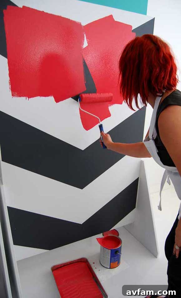 Laura Dahl Valspar Paint Lowes Laura Dahl showcasing her painted toy box with Valspar paint.
