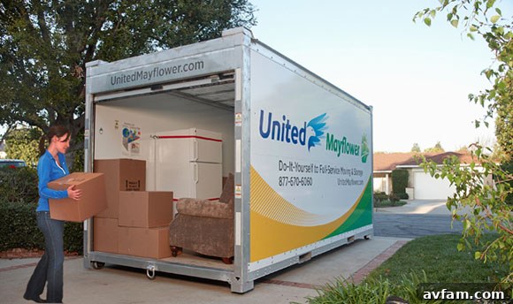 DIY moving tips and strategies using portable storage containers.