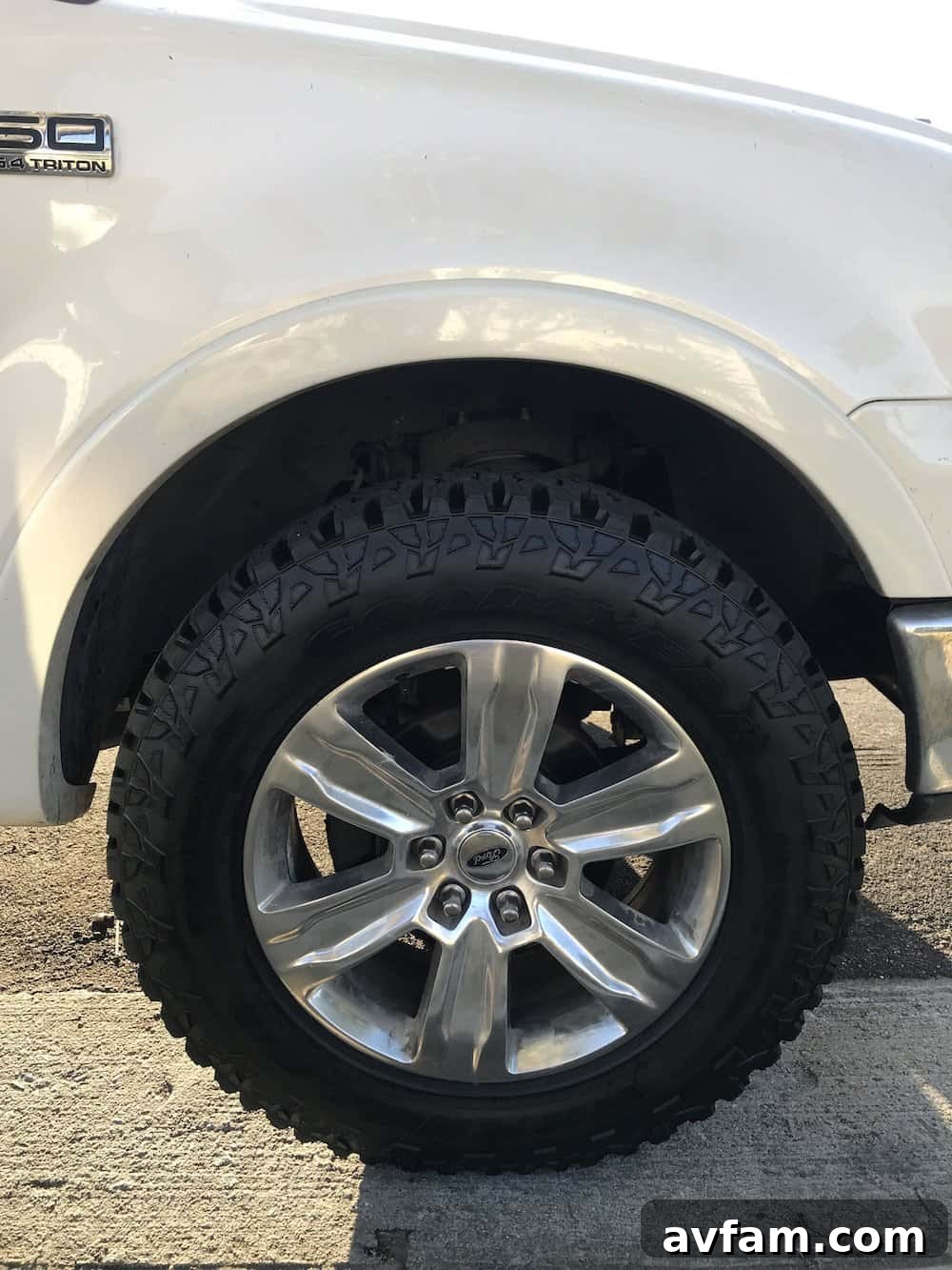 Goodyear Wrangler UltraTerrain AT on a truck, side view
