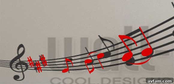 Customizing Mural Design in Photoshop Digital design process for a wall mural, showing an image being customized in Photoshop with added musical notes.