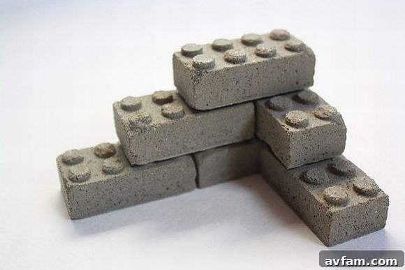 Concrete LEGO Blocks Authentic concrete LEGO blocks for creative projects and unique decor