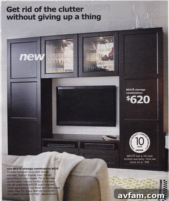 IKEA multi-functional furniture example: cohesive entertainment center