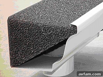 GutterFiller.jpg - An image showing Gutter Filler installed inside a clean gutter.