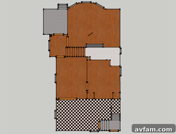 Modern home floor plan generated digitally