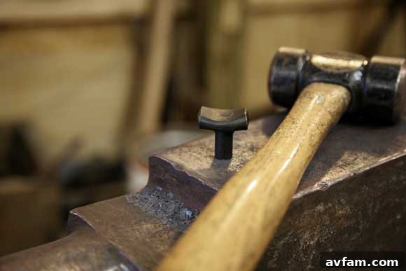 Blacksmith Hammer at Work - Crafting Metal Hardware