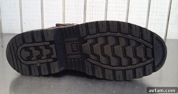 Sole detail of Mike Rowe Works by Cat Footwear boots