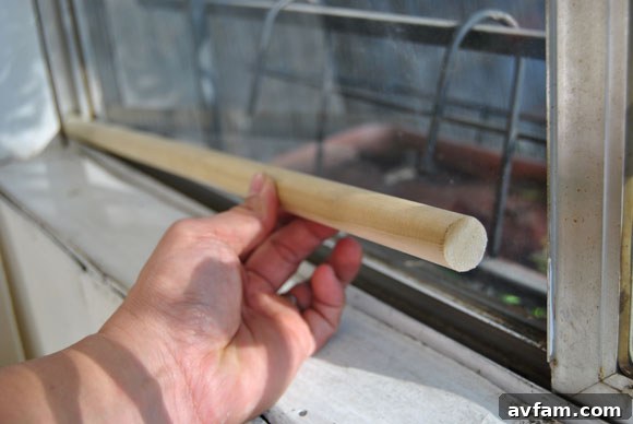 Dowel rod used for sliding window security