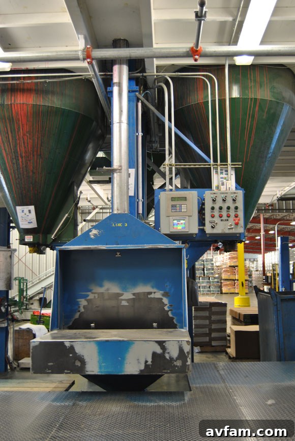 Large seed hopper in the factory