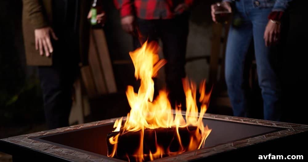Duraflame Outdoor Logs burning in a fire pit