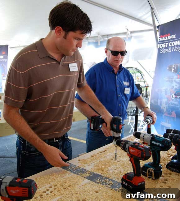 Jay Amstutz of CopTool, a prominent figure in the power tool blogging community, standing alongside tools.