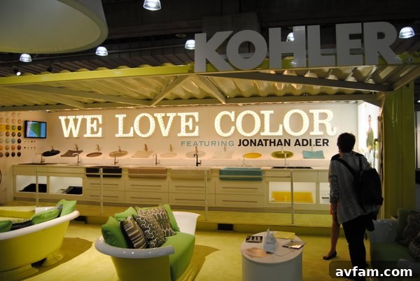 Kohler + Jonathan Adler Display The impressive Kohler + Jonathan Adler collaboration display at ICFF, featuring luxurious bathroom fixtures.