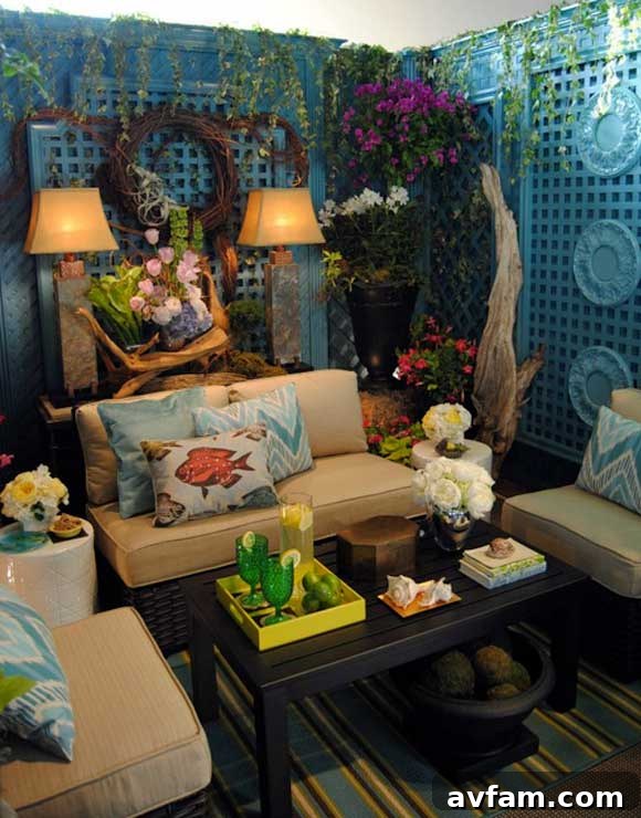 Elaine Griffin's Cozy and Colorful Outdoor Room Design