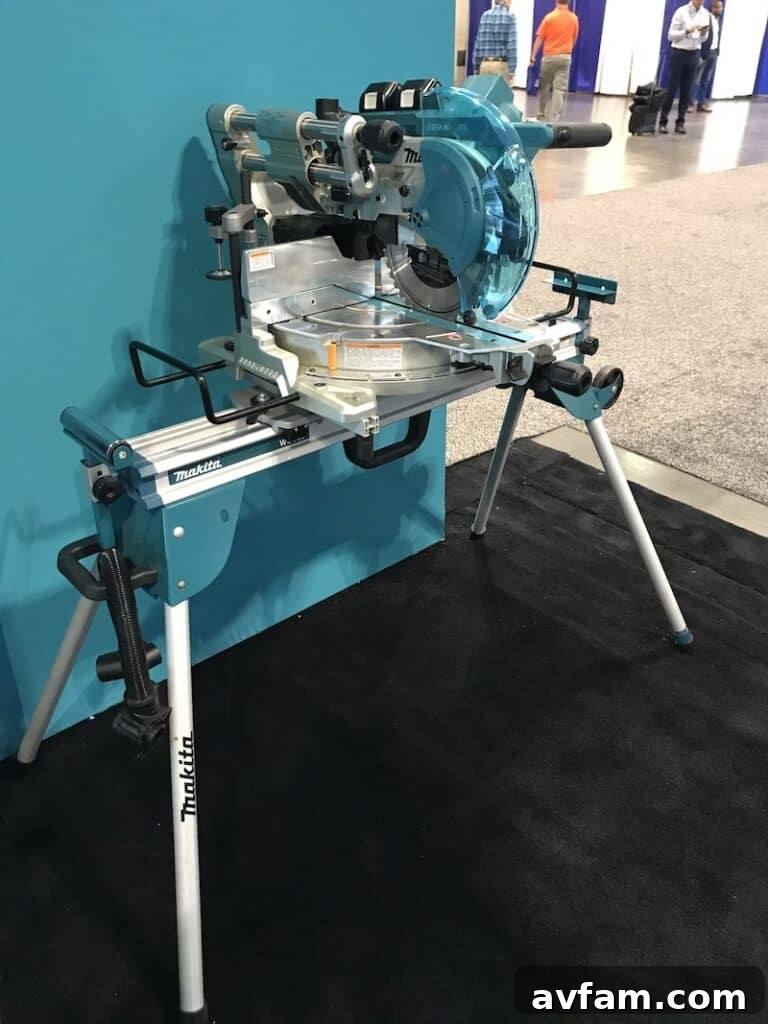 SKIL power tools display, featuring various drills, saws, and cordless innovations