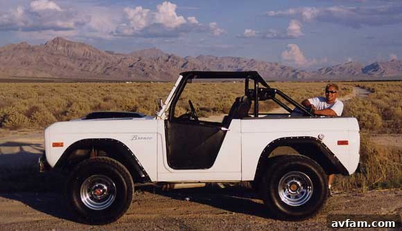 Classic 1970 Ford Bronco in its natural off-road environment, representing the golden age of 4x4s.