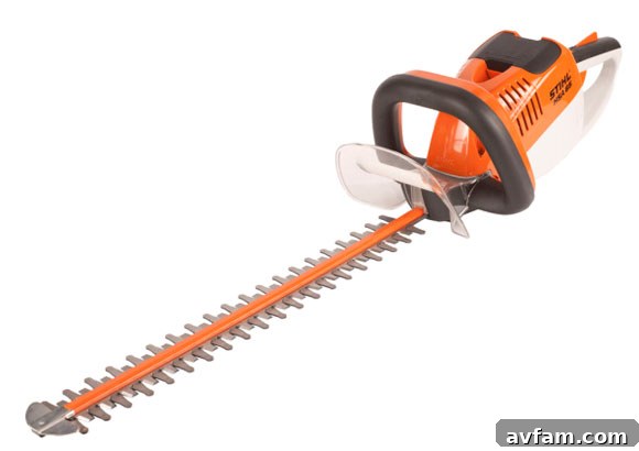 Close-up of STIHL HSA 65 Cordless Hedge Trimmer