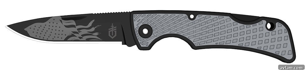 Custom Gerber StrongArm knife with unique tactical engravings