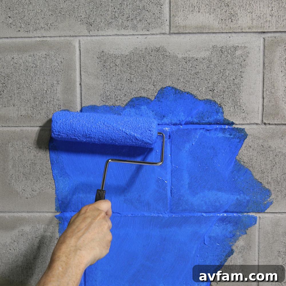 Preparing basement walls for Ames Blue Max application