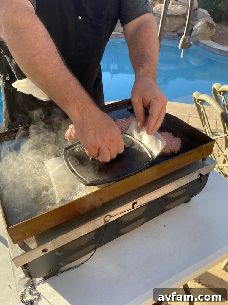 Adjustable legs provide stability for the portable Char-Broil griddle.