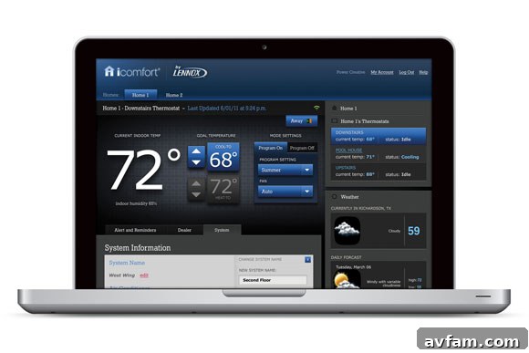 icomfort-laptop.jpg - Controlling Lennox iComfort thermostat from a laptop