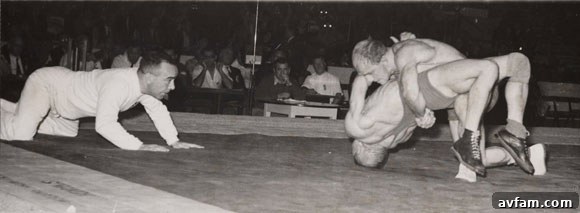 Vintage Olympic Wrestling Illustration