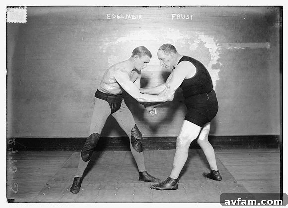 Vintage Wrestling Illustration
