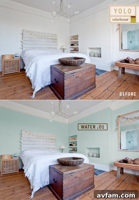 From Ordinary to Extraordinary A Splash of Color 4 Bedroom Before and After with YOLO Colorhouse Paint - Serene Makeover