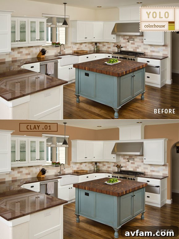 From Ordinary to Extraordinary A Splash of Color 6 Kitchen Before and After with YOLO Colorhouse Paint - Modern Refresh