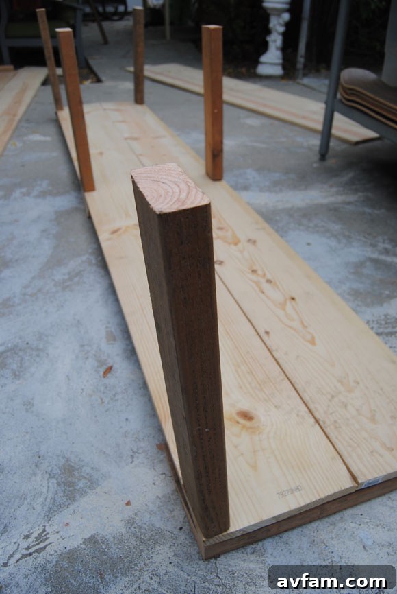Planter Structural Beams 2x4 Supports Attached to Planter Base