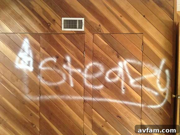Graffiti Damage in Las Vegas Home Close-up of graffiti damage on interior walls, highlighting the extent of vandalism