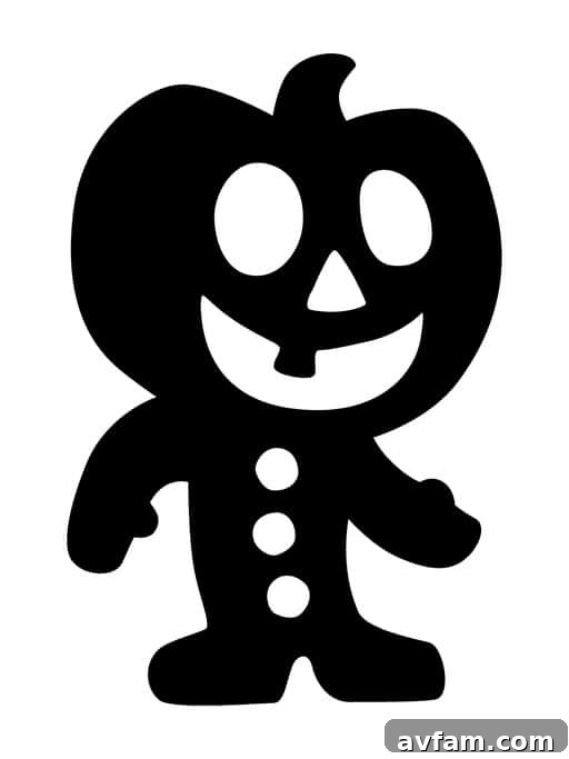 Pumpkin Head Halloween Figure Pumpkin Head Silhouette