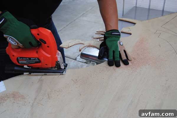 Jigsaw Cutting Plywood Silhouettes Cutting plywood with a jigsaw