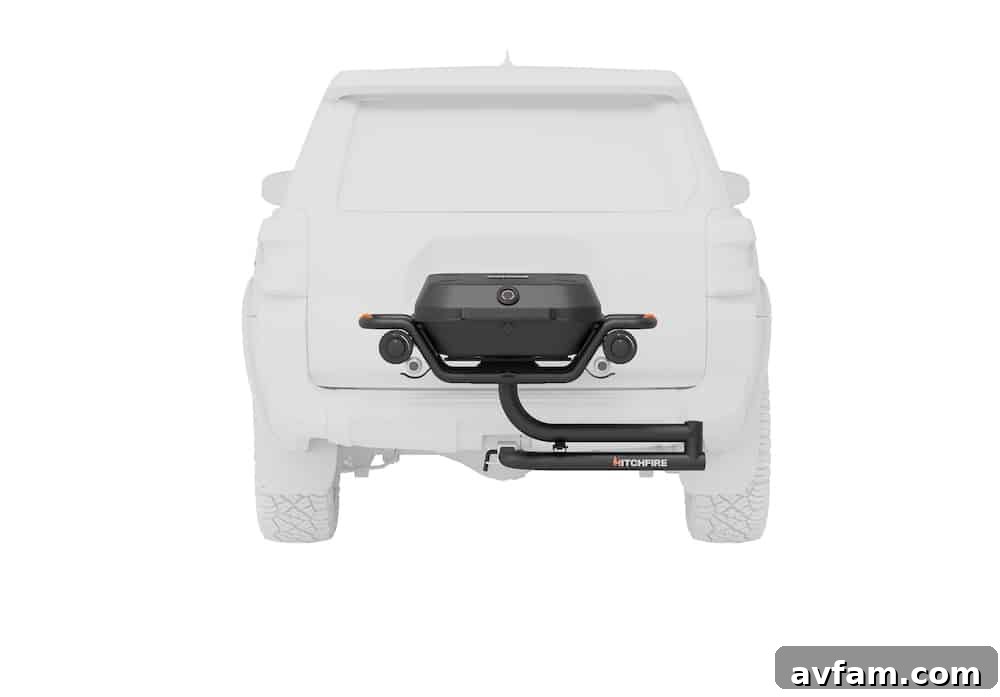 HitchFire Forge 15 Outdoor Cooking HitchFire Forge 15 grill in a scenic outdoor setting, cooking food